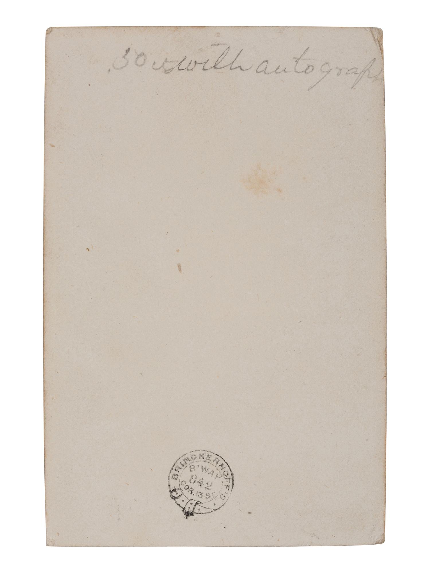 [CIVIL WAR]. Autographed CDV of Brigadier General Robert Anderson with rank. New York: Brinckerhoff's, n.d.
