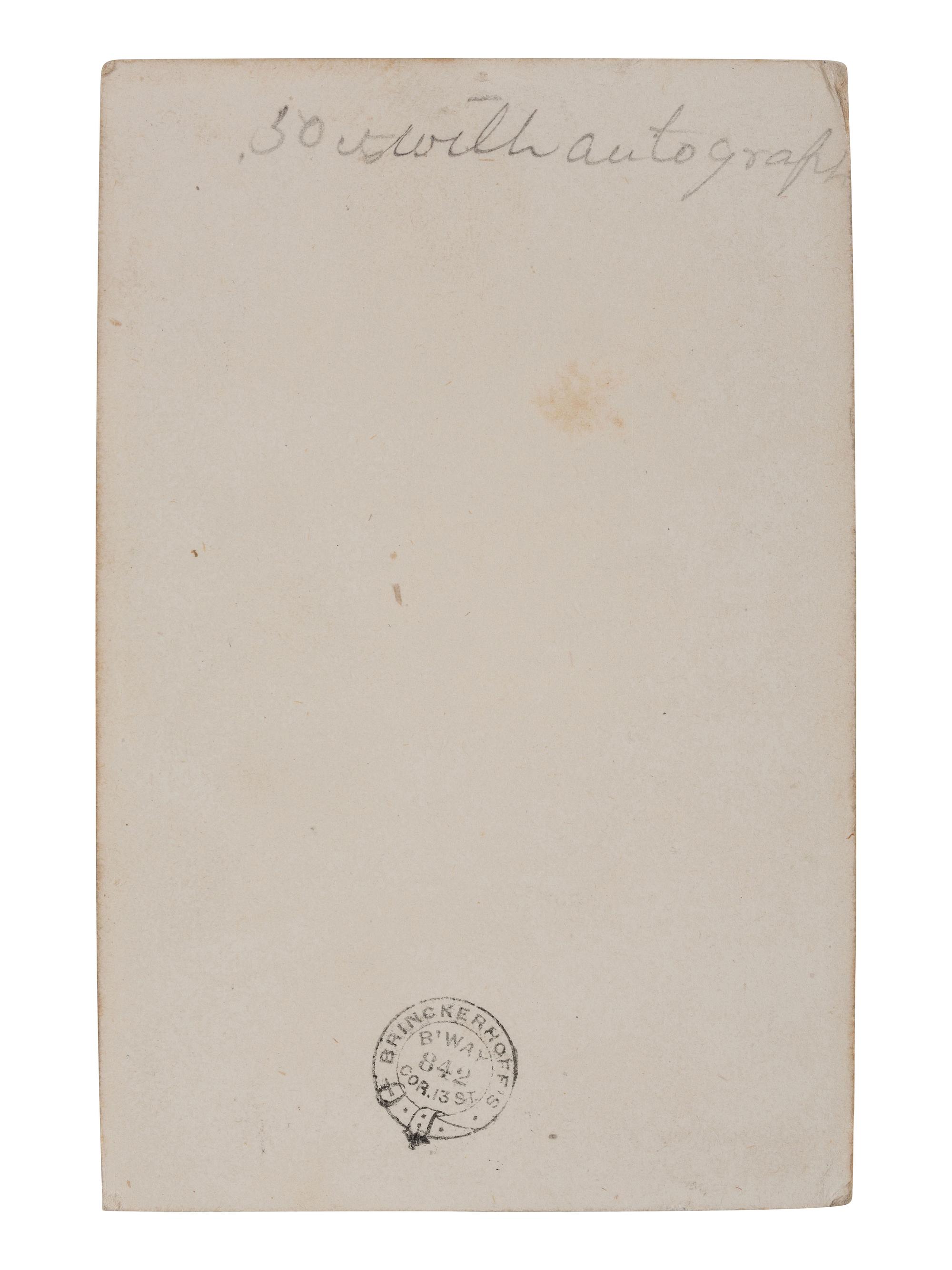 [CIVIL WAR]. Autographed CDV of Brigadier General Robert Anderson with rank. New York: Brinckerhoff's, n.d.