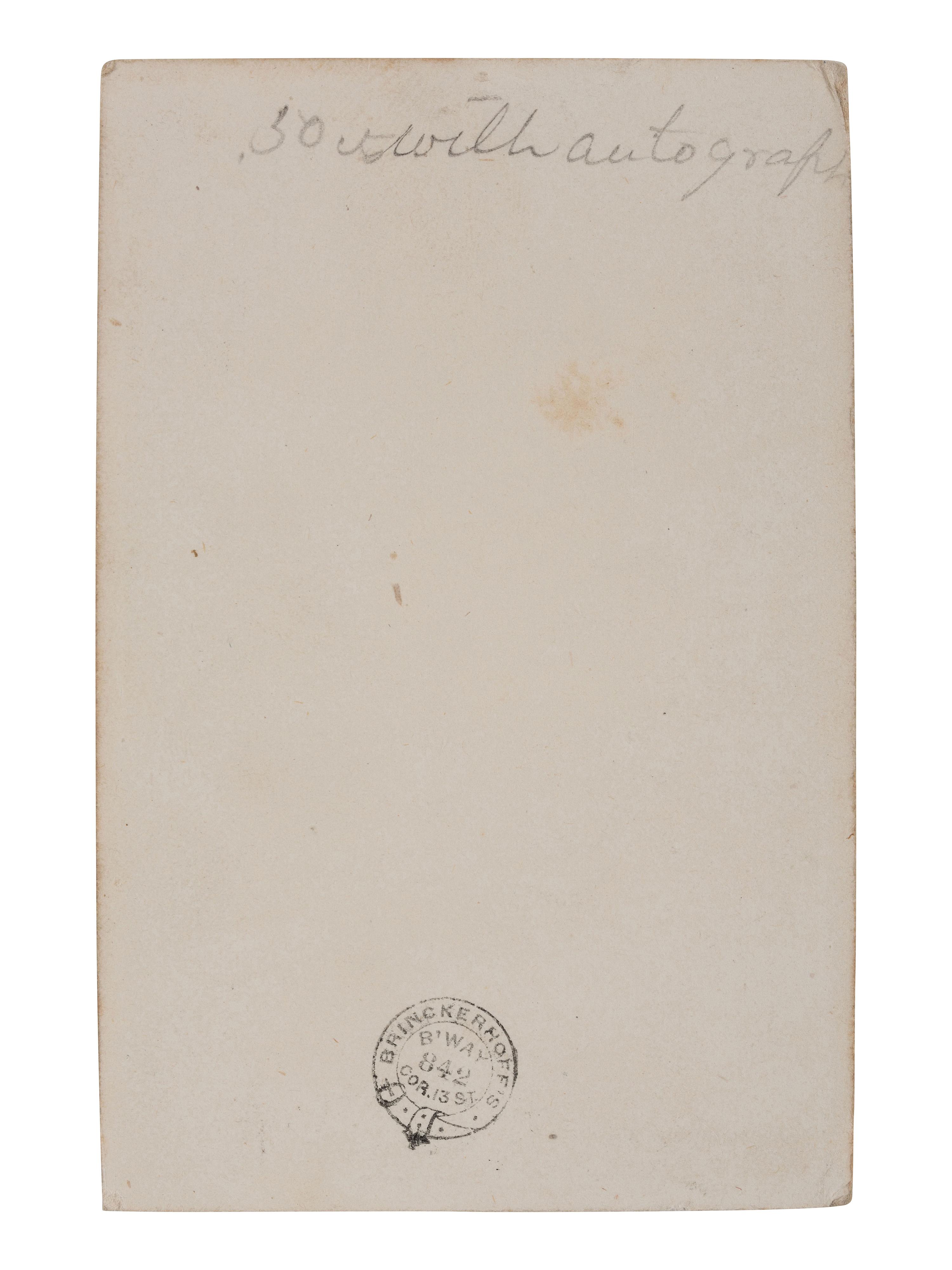 [CIVIL WAR]. Autographed CDV of Brigadier General Robert Anderson with rank. New York: Brinckerhoff's, n.d.