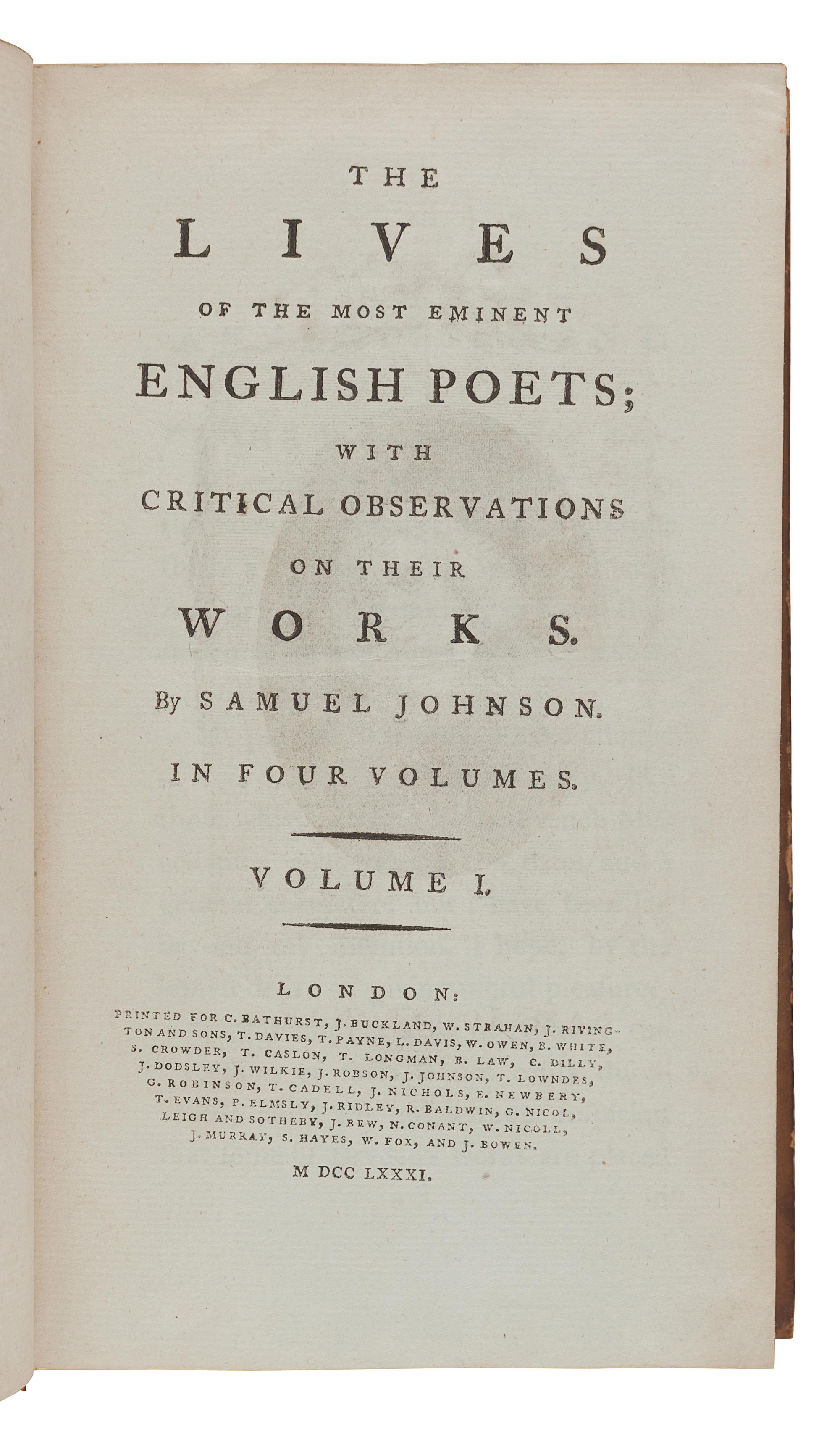 [ENGLISH LITERATURE & HISTORY]. A group of 6 works, comprising: