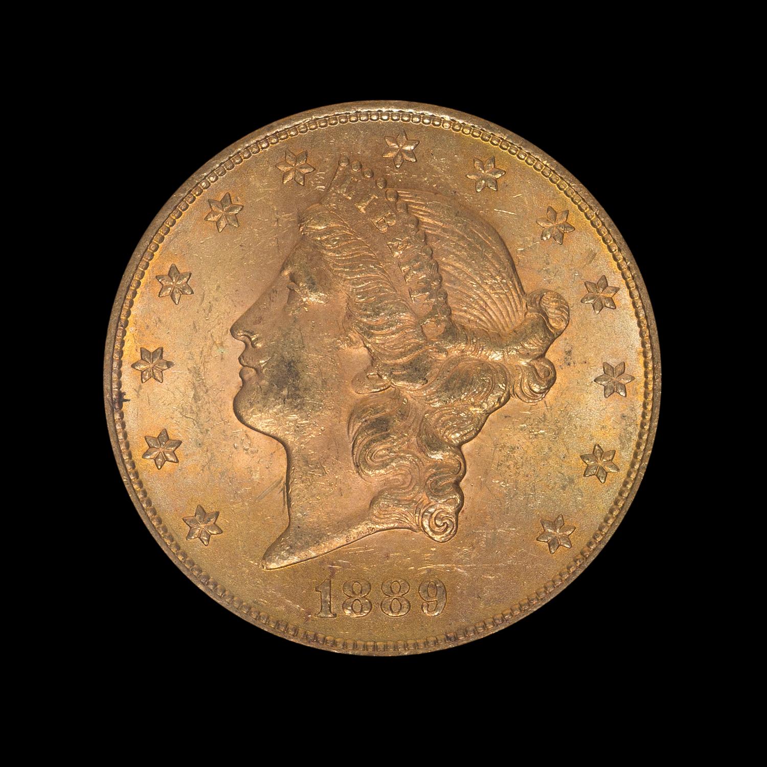 A United States 1889 Liberty Head $20 Gold Coin