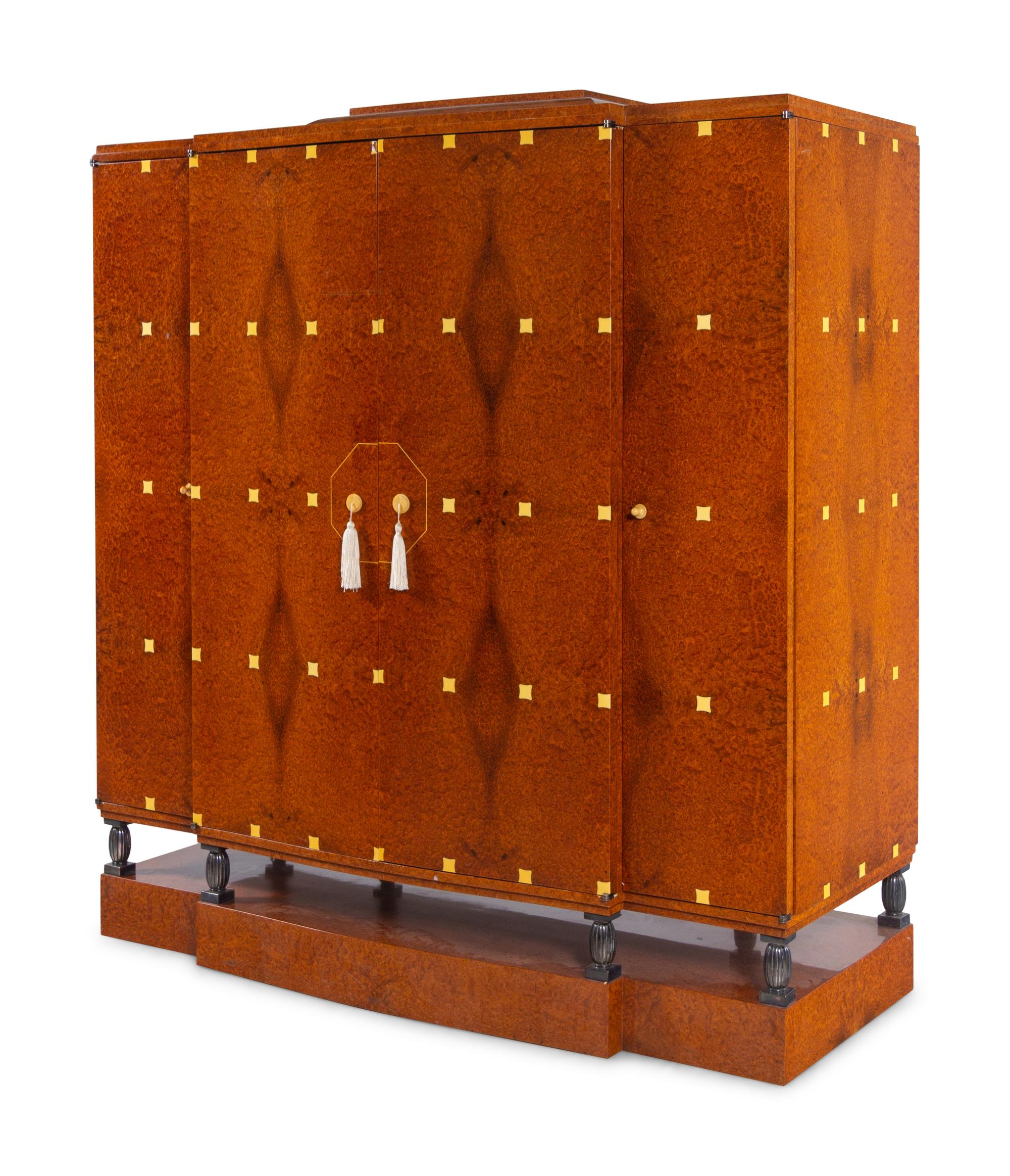A Frank Pollaro Art Deco Style Rootwood Cabinet