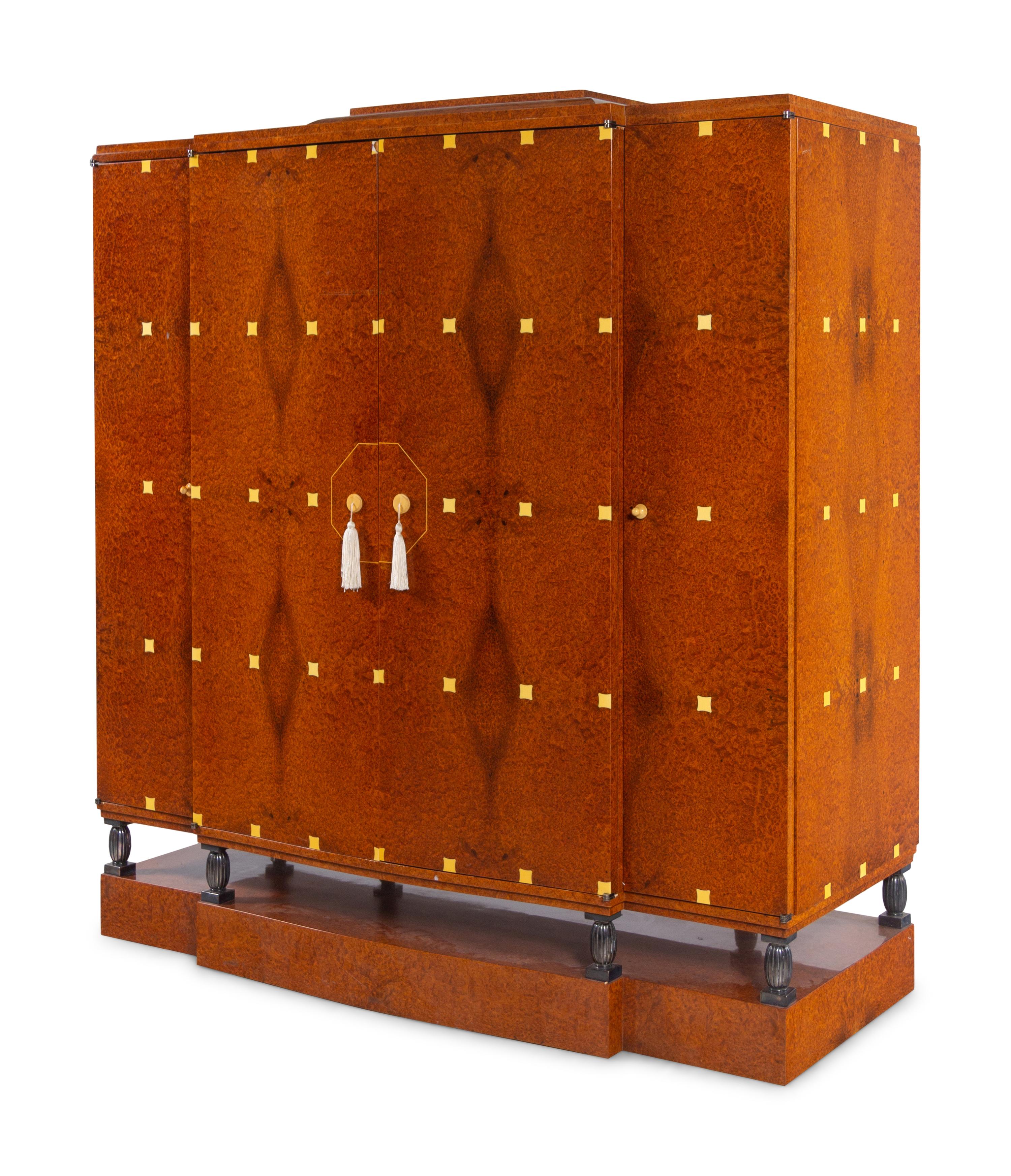 A Frank Pollaro Art Deco Style Rootwood Cabinet