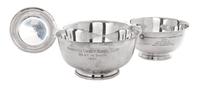 Three American Silver Trophy Bowls, Tiffany & Co., Reed & Barton, Fisher Silversmiths, each from the Monmouth County Kennel Club.