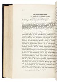 HEISENBERG, Werner (1901-1976), Max BORN (1882-1970), and Pascual JORDAN (1902-1980). “Zur Quantenmechanik.” In: Zeitschrift für Physik , Vol. 35, pp.557-615. Berlin: Julius Springer, February 4, 1926.