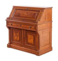 A Victorian Style Walnut Slant-Front Secretary Desk