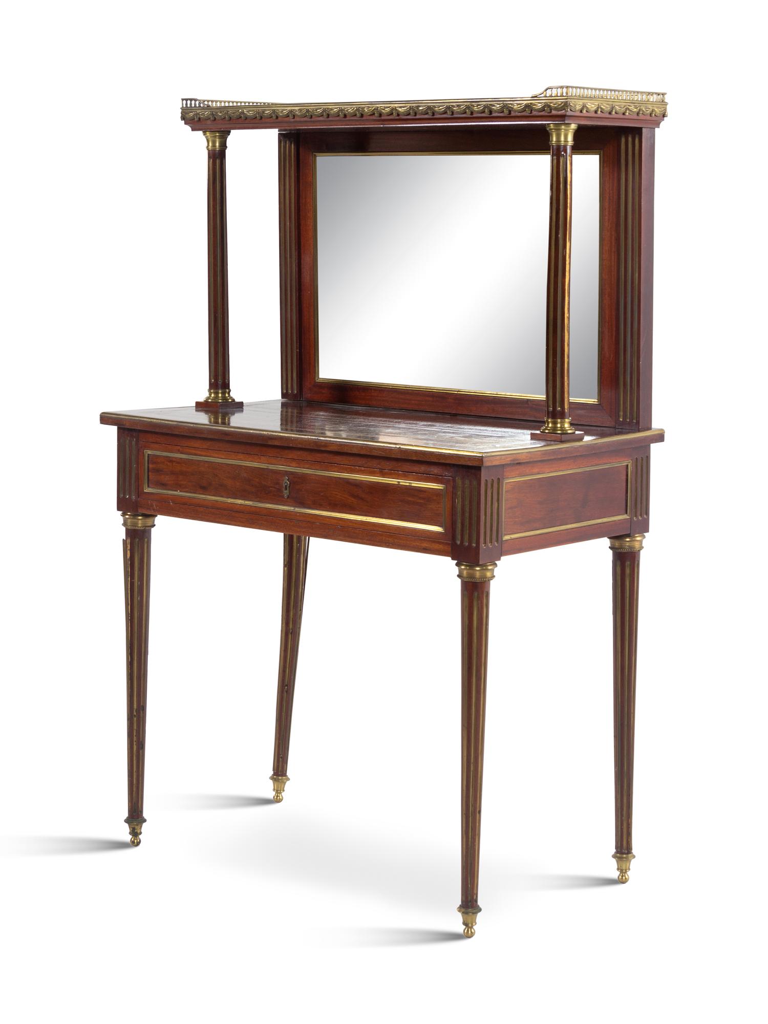 A Directoire Style Gilt Metal Mounted Mahogany Dressing Table