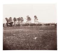 [CIVIL WAR]. RUSSELL, Andrew Joseph (1830-1902), photographer. Artillery Camp, City Point, Virginia . January 1865.