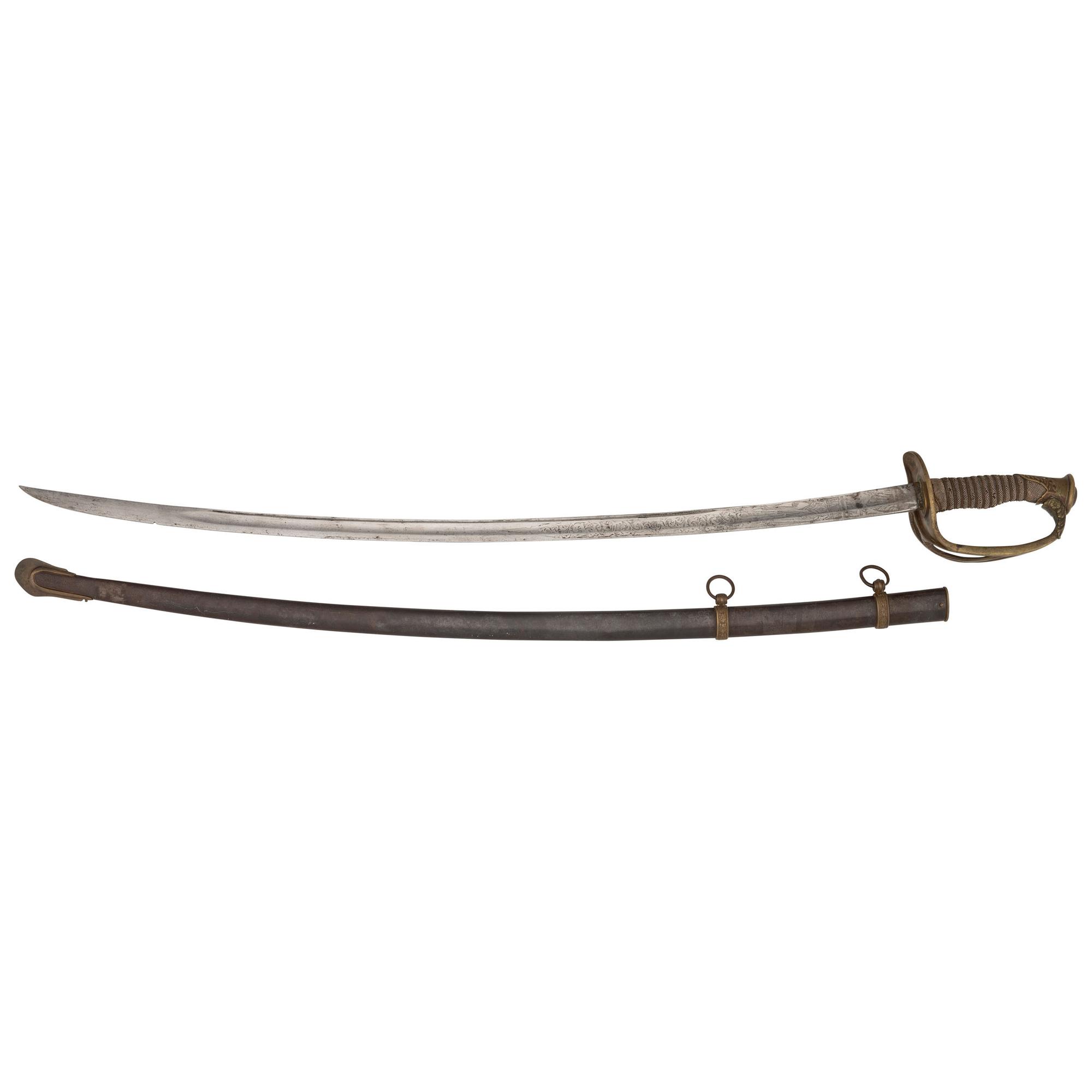 Klingenthal Model 1840 Cavalry Officers Saber Inscribed in Memory of Lt. William W. Disosway - 1st NY Mounted Rifle - Killed by a Deserter