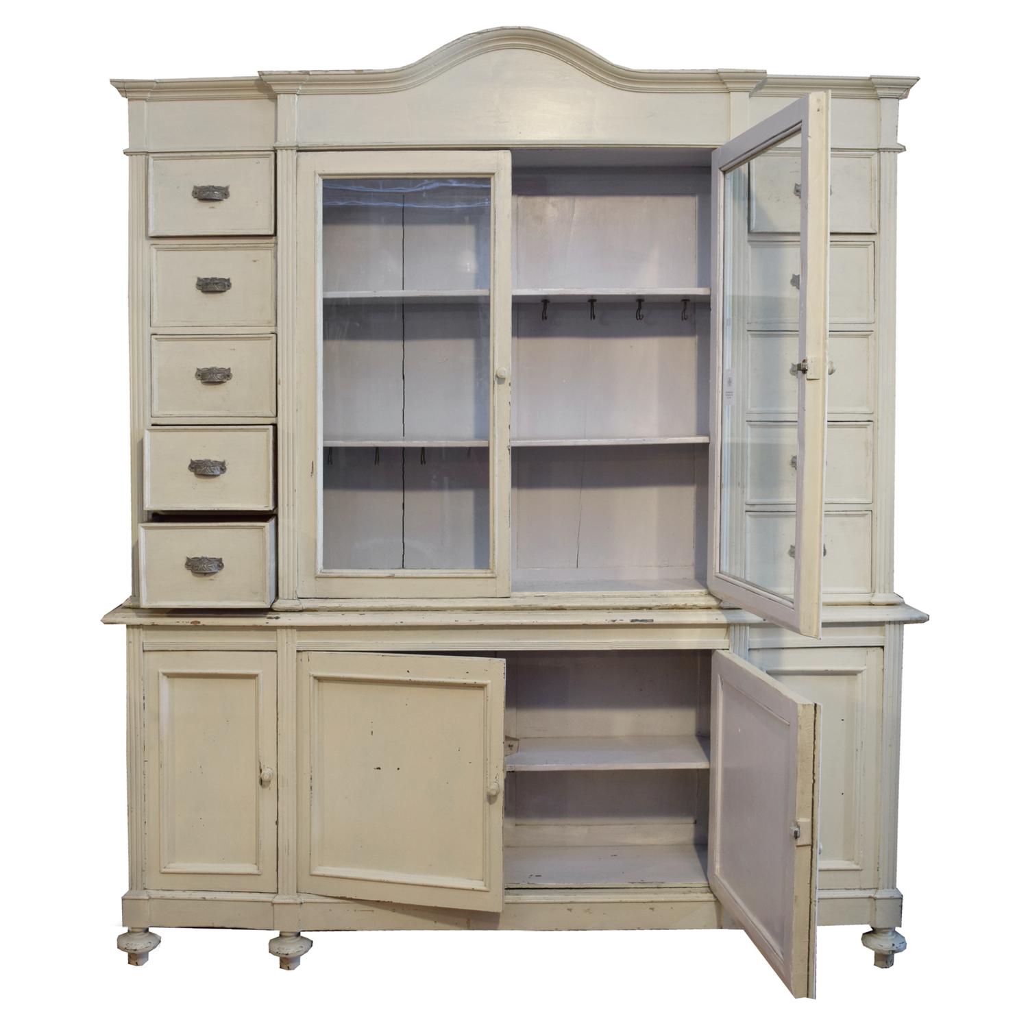 A Painted Multi-Drawer Cabinet 87" W x 14" D x 101" H — Italy, Early 20th Century