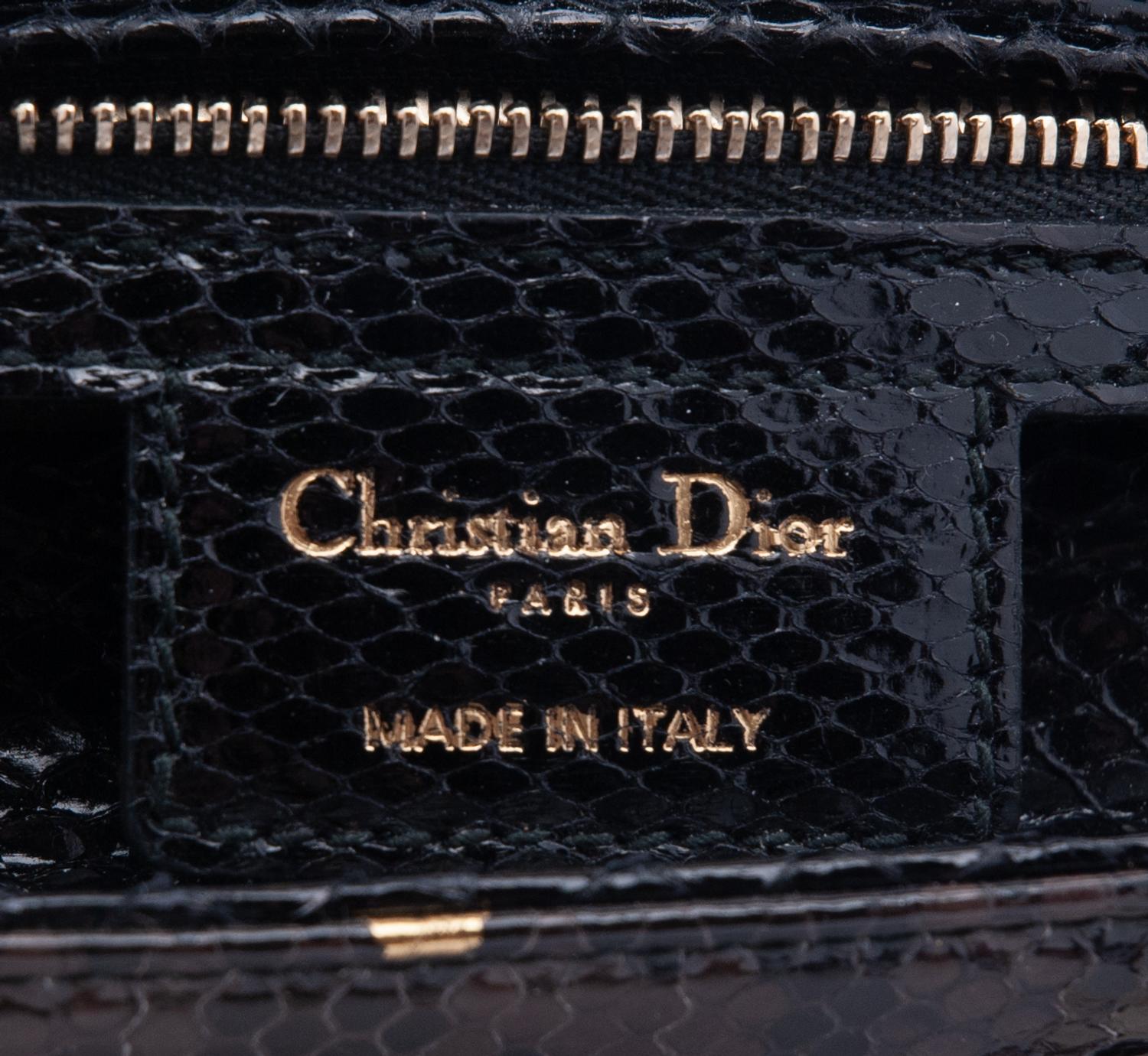 Christian Dior Gold and Black Python Small Lady Dior Bag, 2012