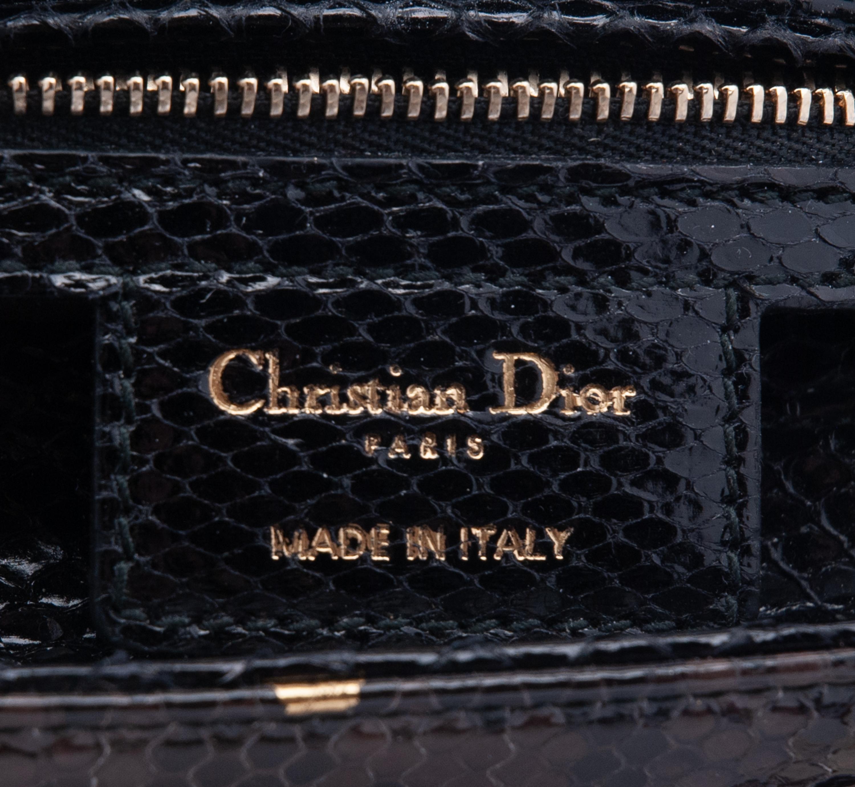 Christian Dior Gold and Black Python Small Lady Dior Bag, 2012