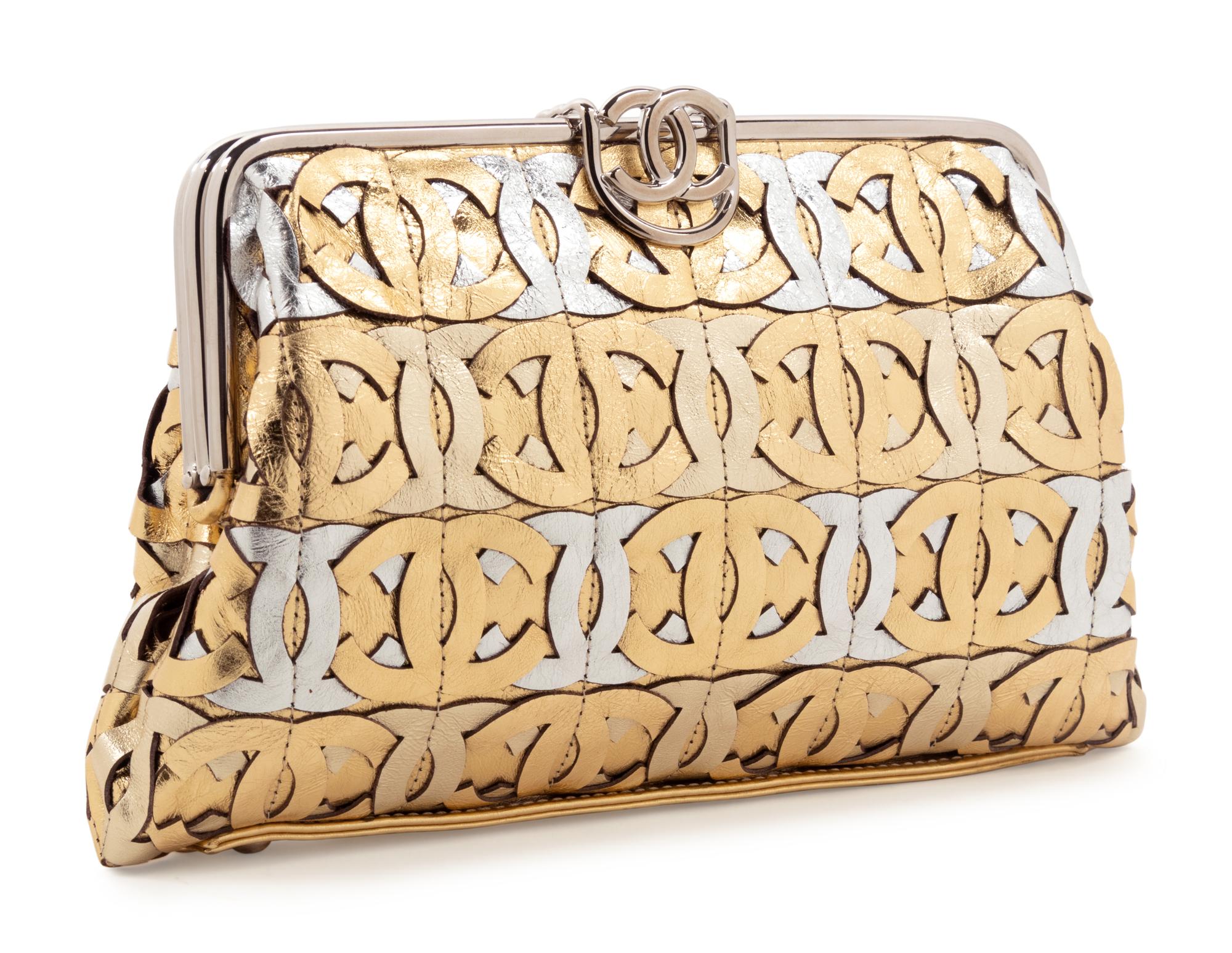Chanel Die-Cut CC Metallic Leather Frame Clutch Bag, Spring 2008