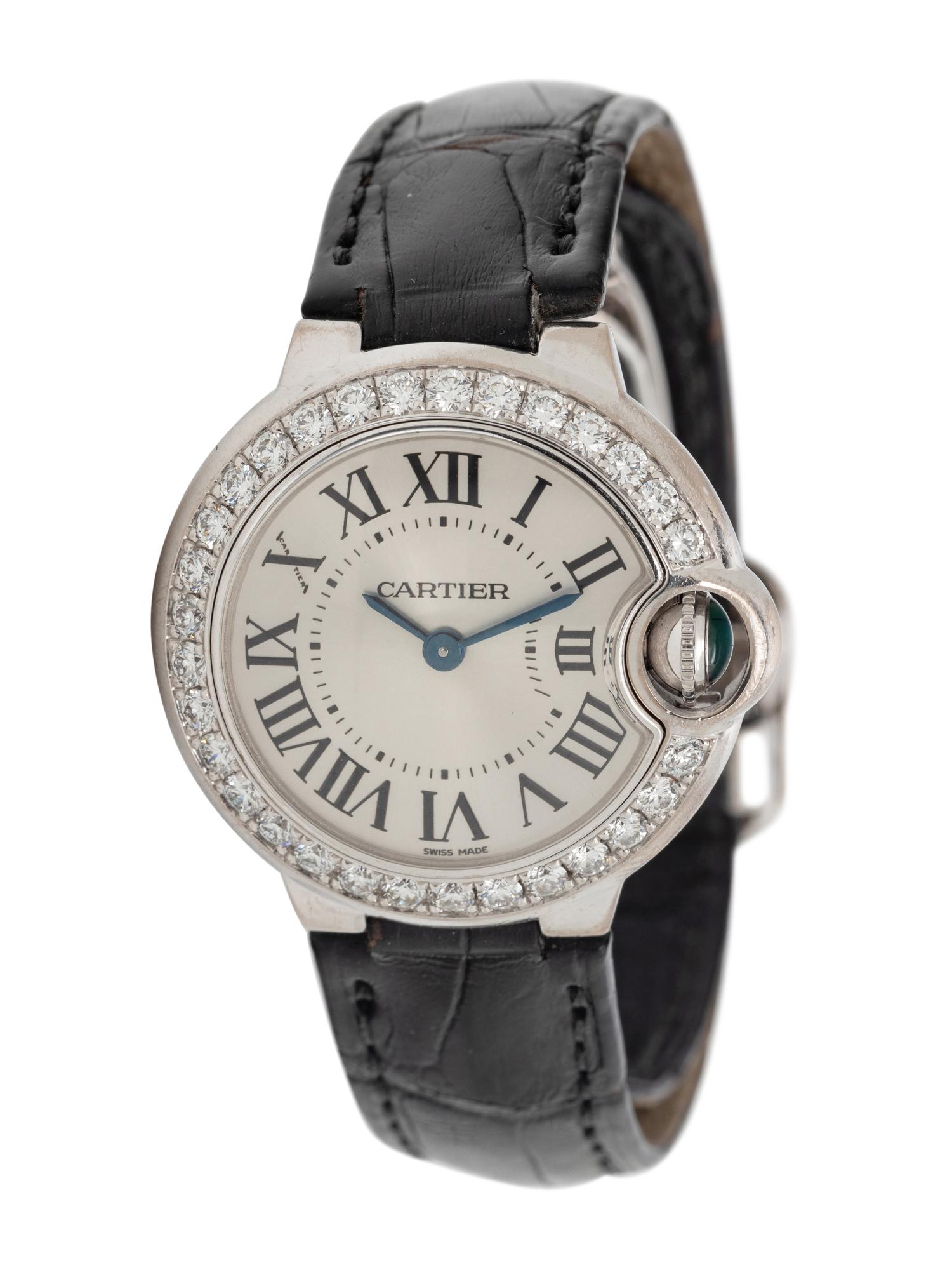 CARTIER, REF. 3008 18K WHITE GOLD 'BALLON BLEU' WATCH