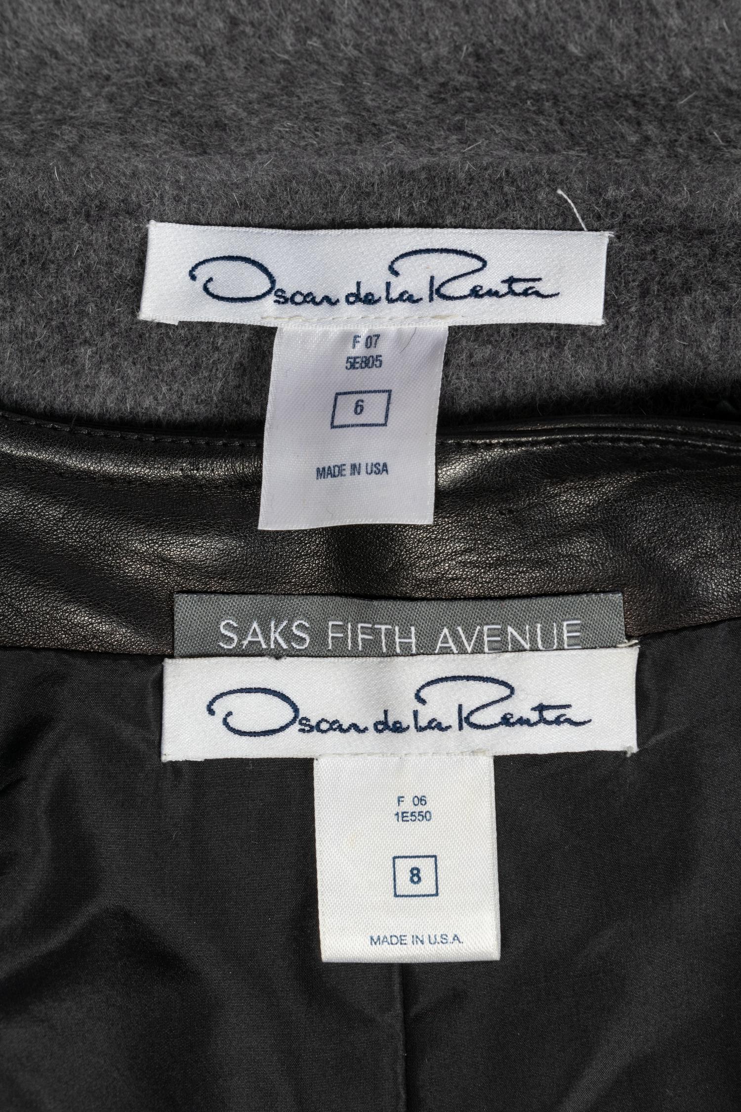 Two Oscar de la Renta Items: One Coat & One Lamb Leather Jacket, 2006-07