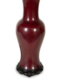 An Iron Red Glazed Porcelain Vase Mounted as a Lamp