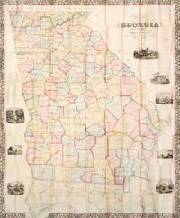 (MAP) BUTTS, JAMES R. Map of the State of Georgia. Philadelphia, 1859. Large folding engraved color map of Georgia.