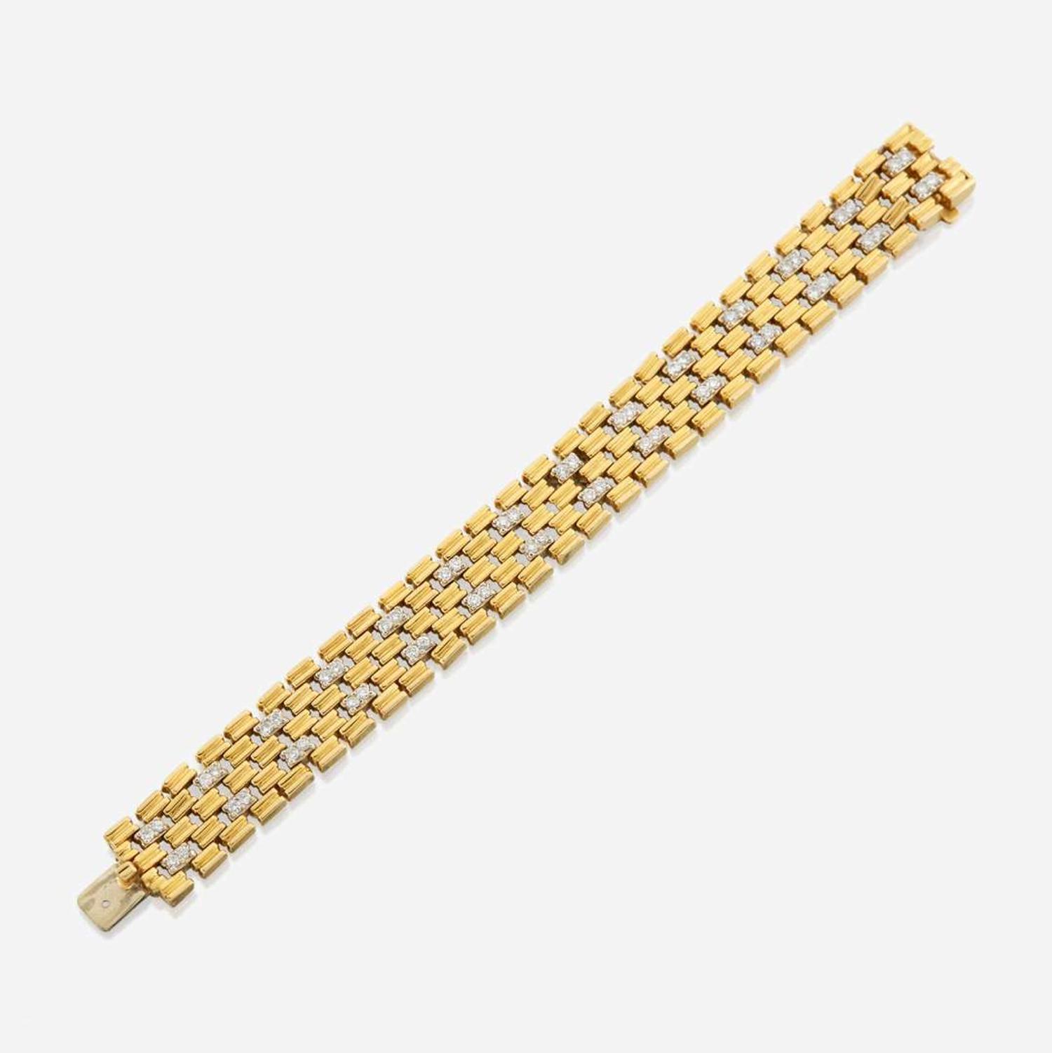 A gold and diamond bracelet