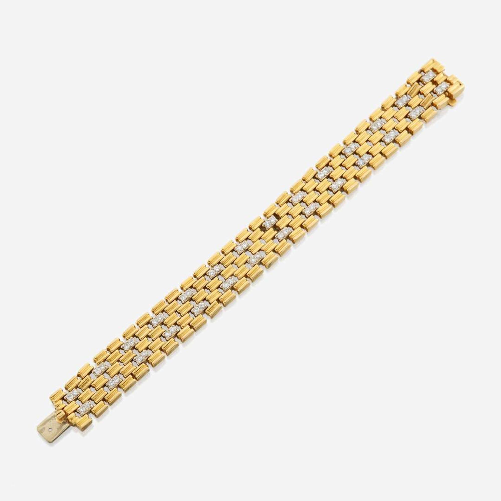 A gold and diamond bracelet