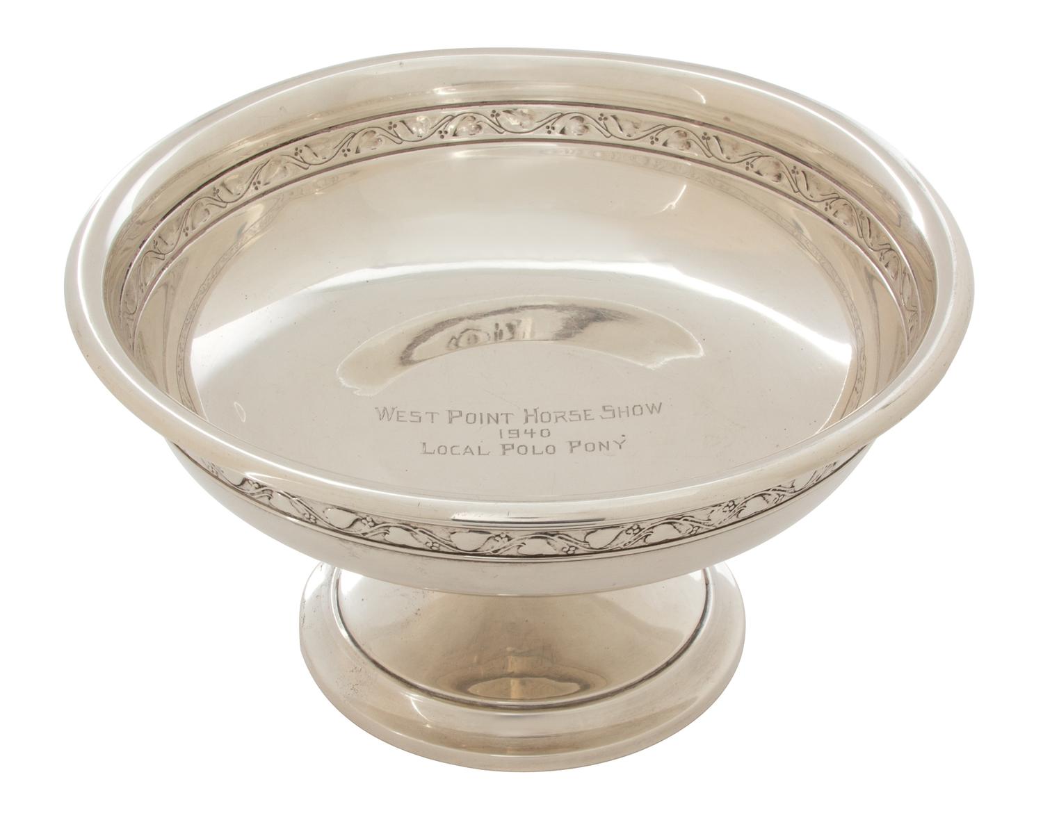 An American Silver Footed Bowl, Gorham MFG., Providence, RI, the interior of the bowl inscribed West Point Horse Show/1940/Local Polo P