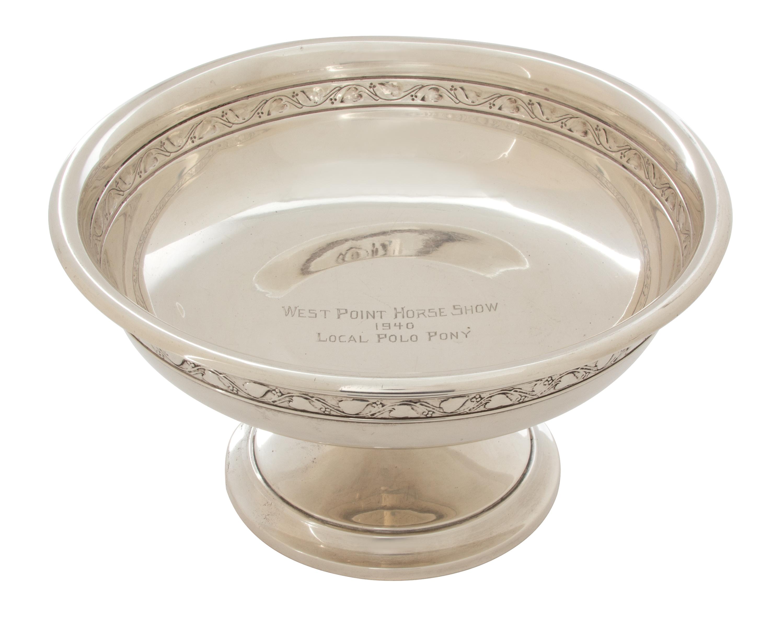 An American Silver Footed Bowl, Gorham MFG., Providence, RI, the interior of the bowl inscribed West Point Horse Show/1940/Local Polo P