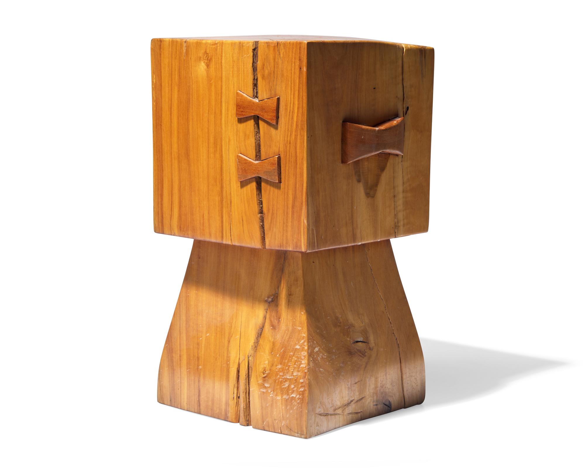 Wood Cube Side Table