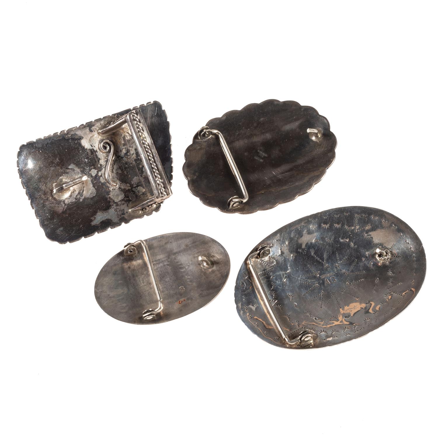 Navajo, Zuni, and Hopi Silver Belt Buckles