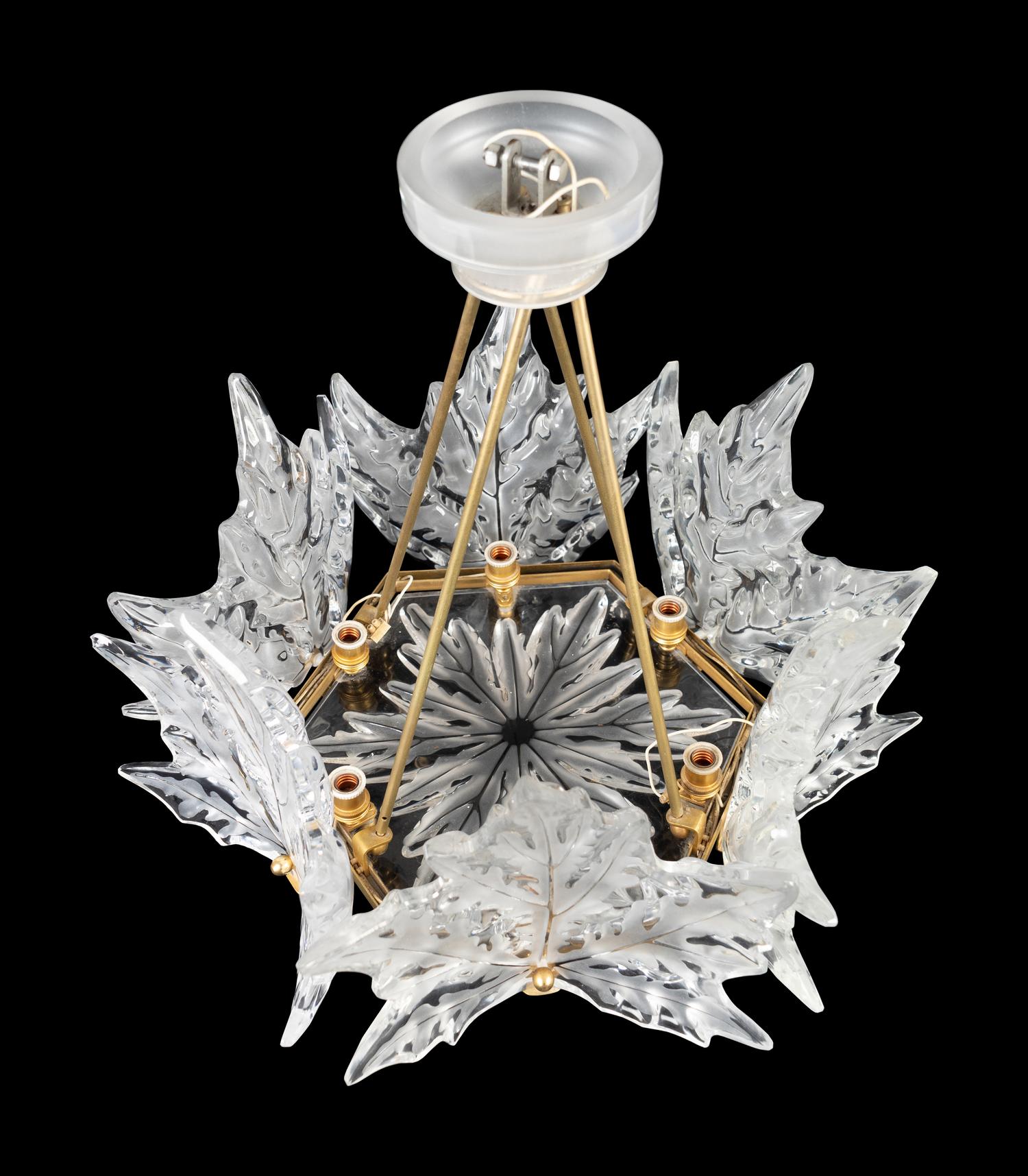 A Lalique Champs-Elysees Chandelier — 20TH CENTURY