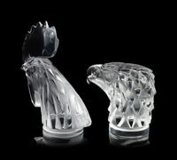 Two Lalique Molded and Frosted Glass Mascots