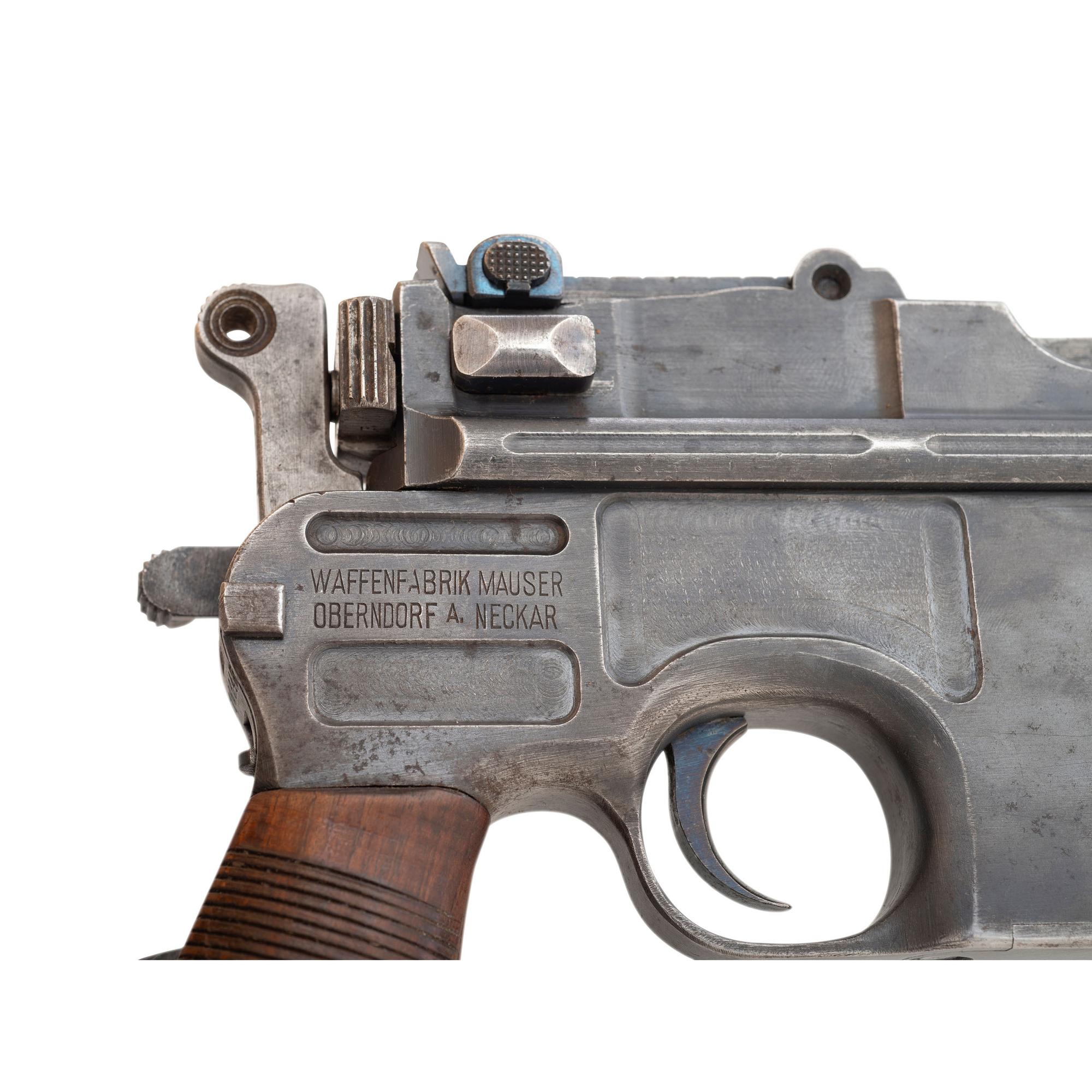 **Wartime Commercial Mauser Model C96/12 Broomhandle Pistol with Military Acceptance Mark and Matching Numbered Shoulder Stock Holster