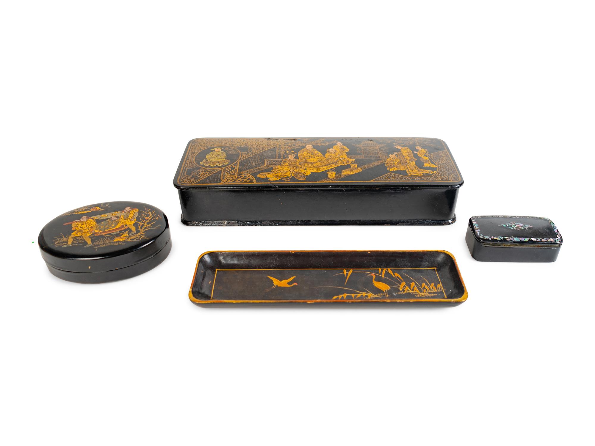 A Collection of Four Chinese Lacquer Desk Articles — 20TH CENTURY