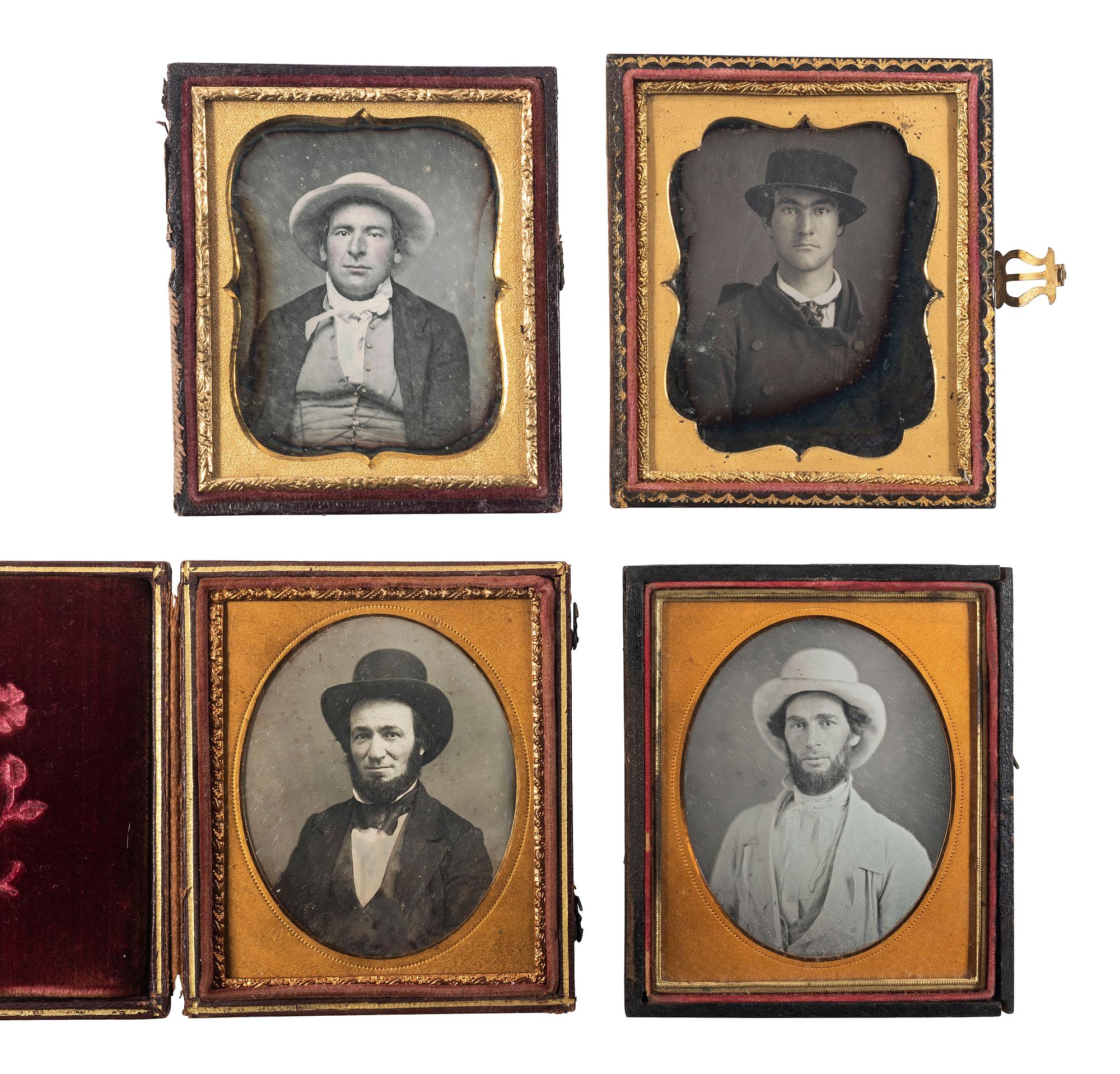 [EARLY PHOTOGRAPHY]. A collection of 26 portraits of subjects with hats.