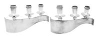 Two Modernist Silver-Plate Candelabra Width 10 1/8 inches.
