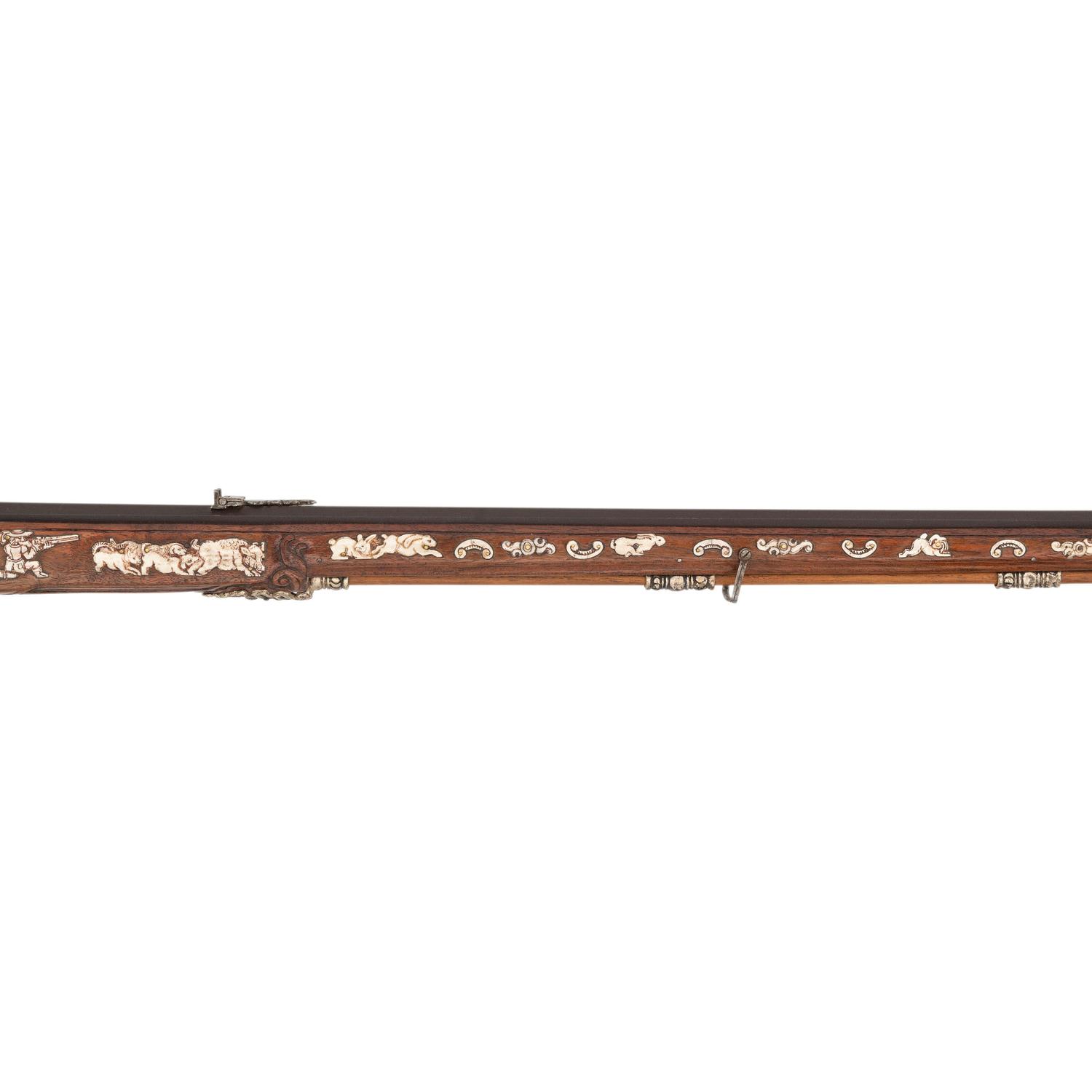 Contemporary Flintlock Jaeger Rifle by John B. Derrick (American, b.1936)