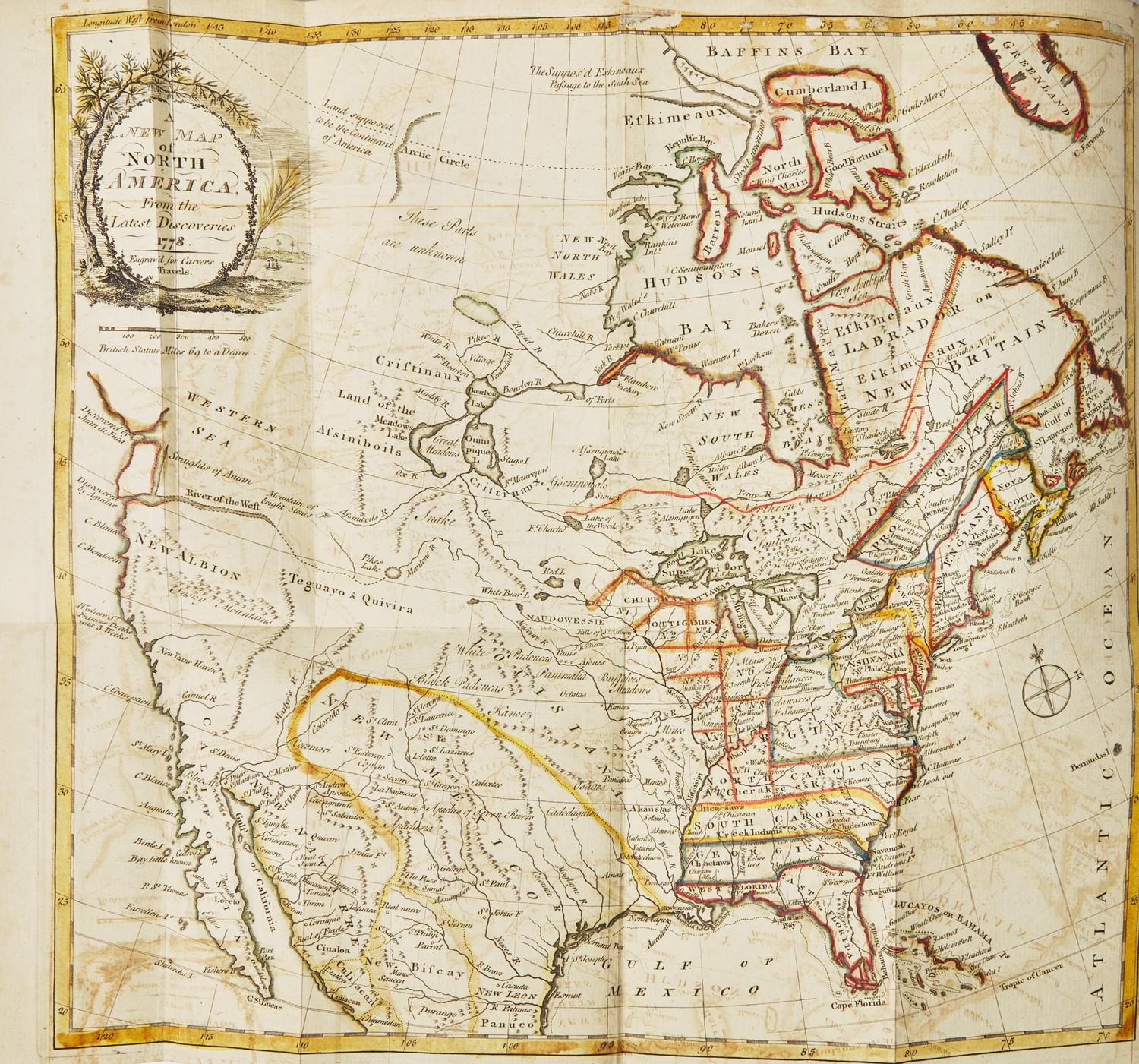 Carver, J(onathan). Travels Through the Interior Parts of North-America, in the Years 1766, 1767, and 1768