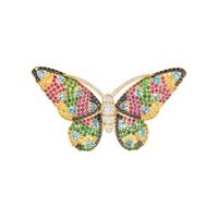 FREI, YELLOW GOLD AND MULTIGEM BUTTERFLY BROOCH