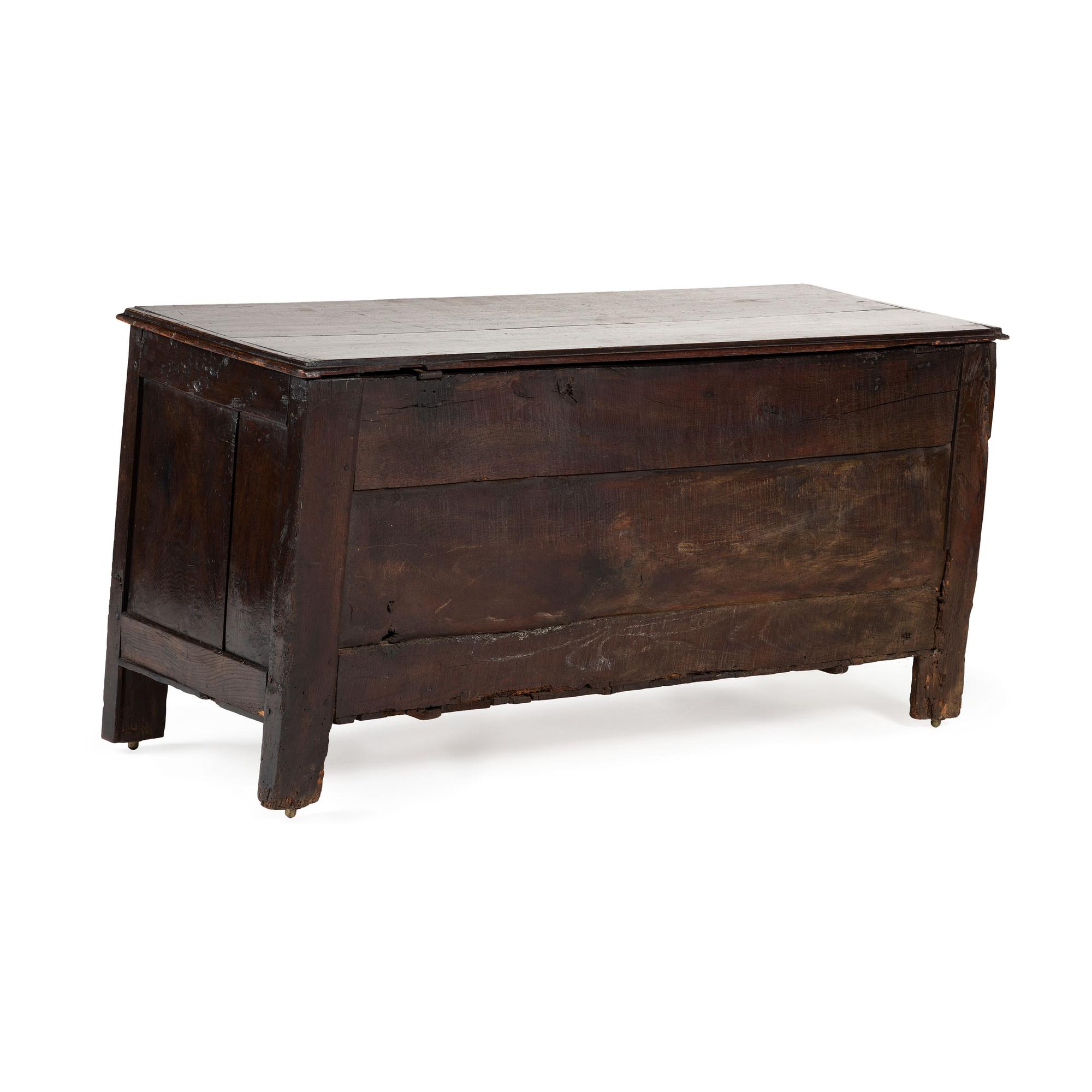 A William and Mary Style Carved Oak Blanket Chest