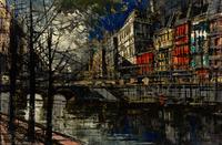 John Pollard, (American, 20th century), Parisian Street Scene