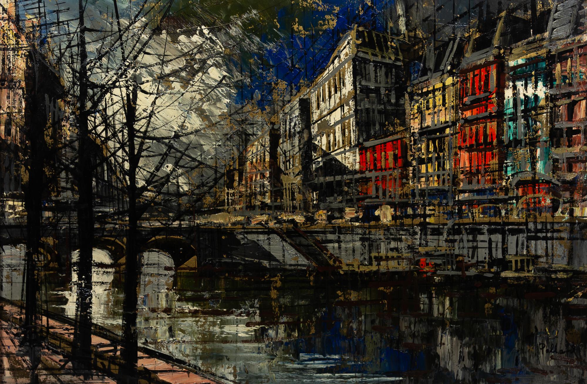 John Pollard, (American, 20th century), Parisian Street Scene