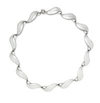 A Sterling Silver and Enamel Leaf Motif Necklace, Finn Jensen, 20.80 dwts.