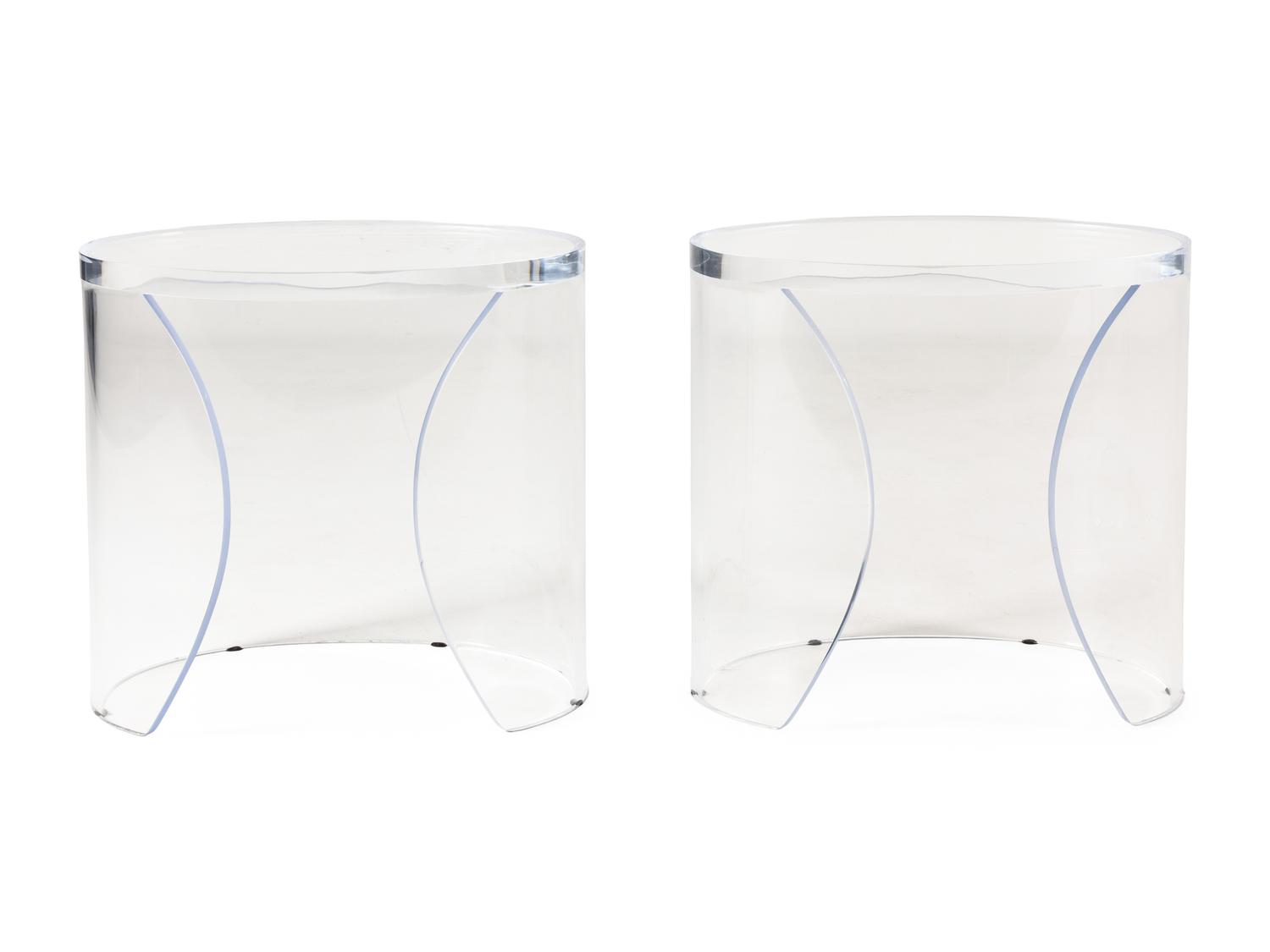 A Pair of Acrylic Side Tables