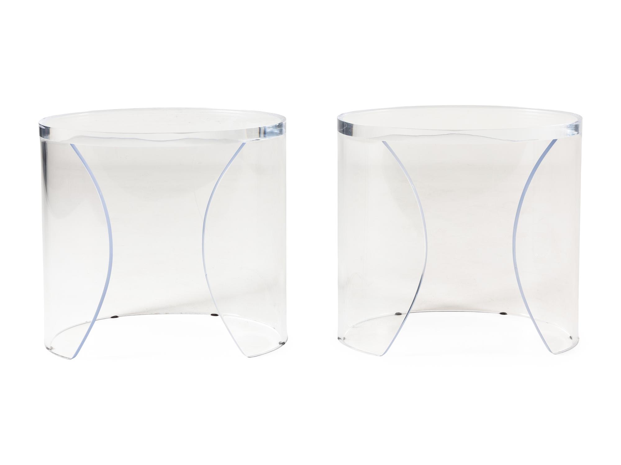 A Pair of Acrylic Side Tables