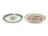 Two Chinese Famille Verte Porcelain Plates