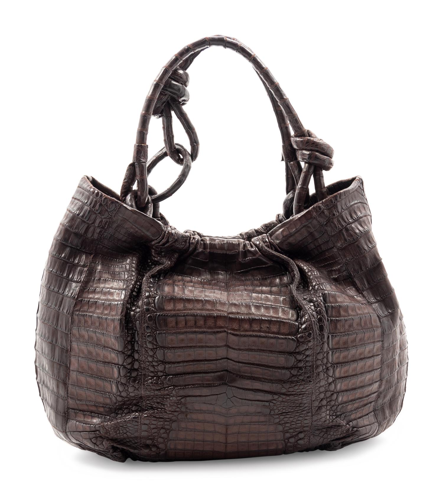 Nancy Gonzalez Crocodile Hobo Tote Bag, 1990-2000s