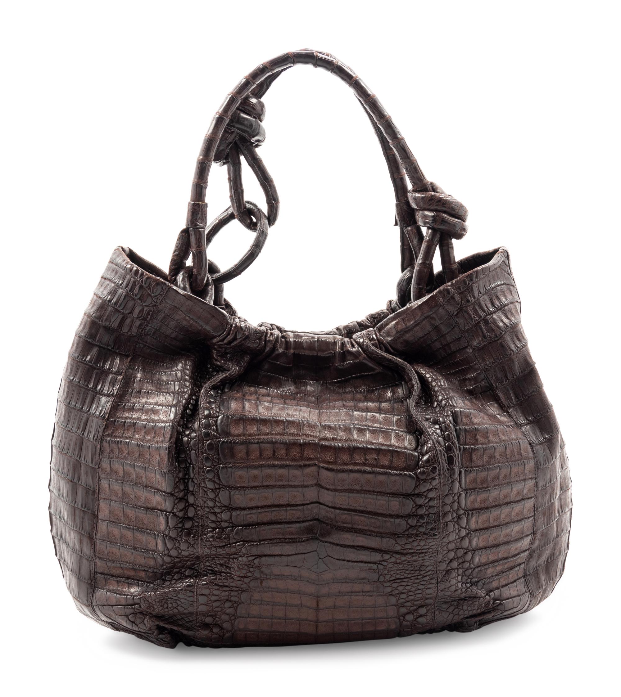 Nancy Gonzalez Crocodile Hobo Tote Bag, 1990-2000s