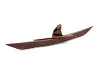 Miniature Haida Canoe and Inuit Kayak