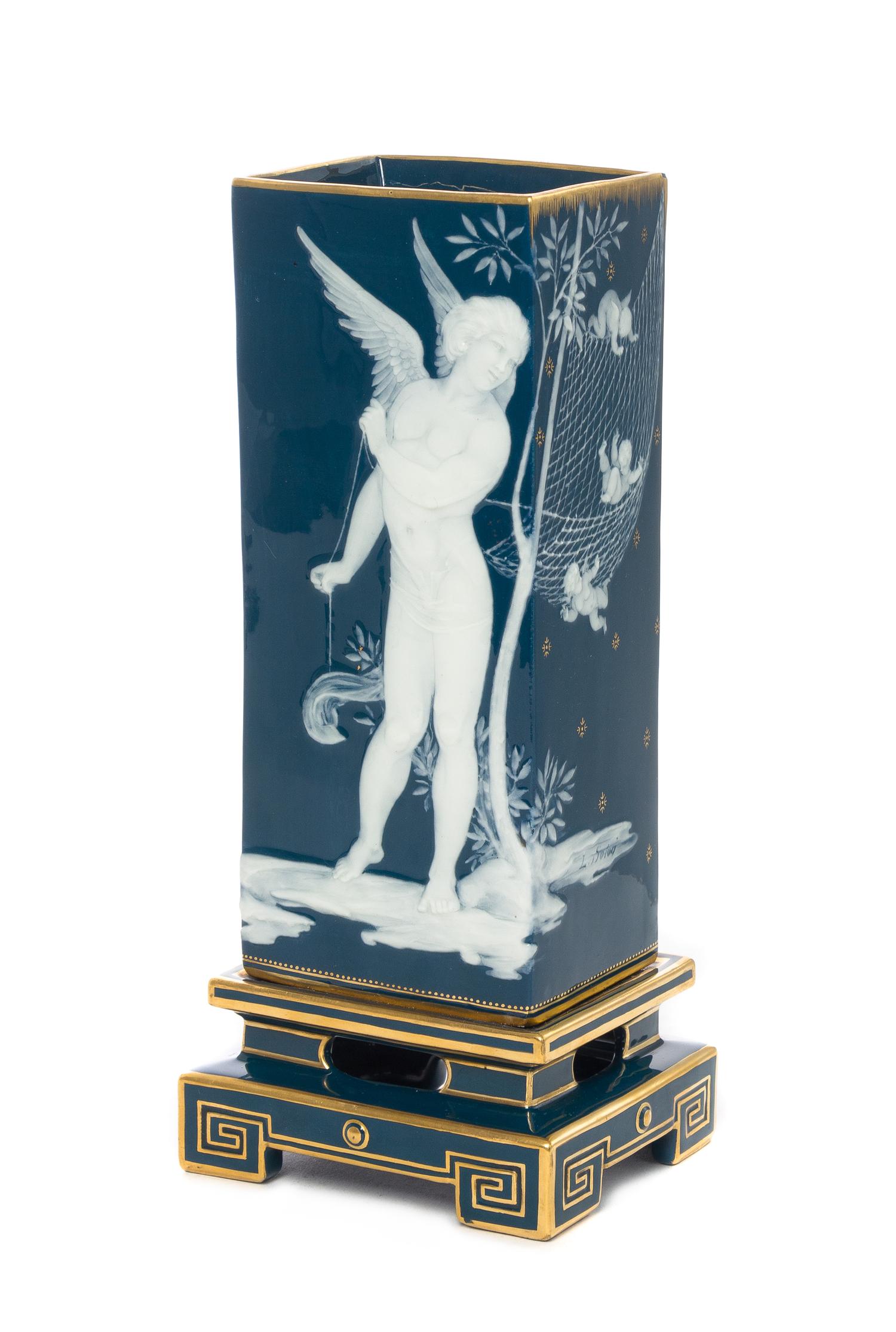 A Mintons Pate-sur-Pate Porcelain Vase Height 8 7/8 inches. — MARC-LOUIS SOLON, LATE 19TH CENTURY