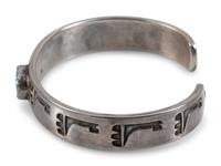 Slender Silver and Turquoise Cuff Bracelet