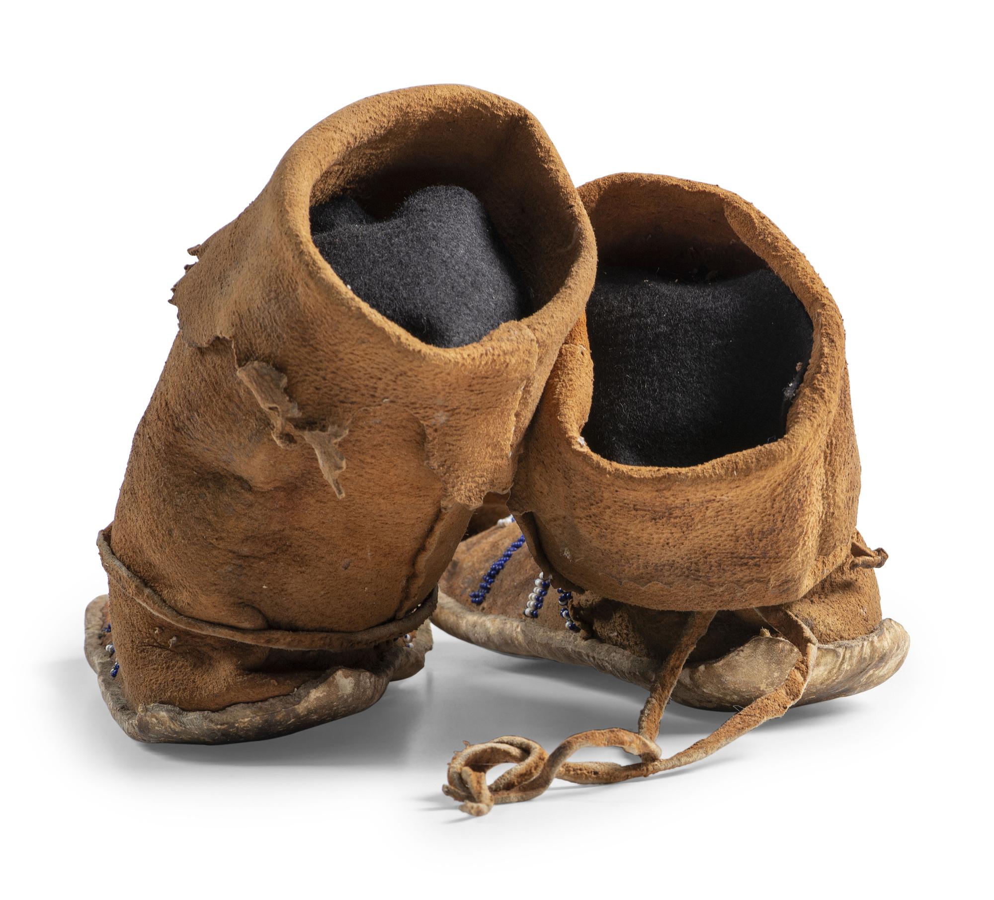 Apache Beaded Hide Boot Moccasins, with Cactus Kickers