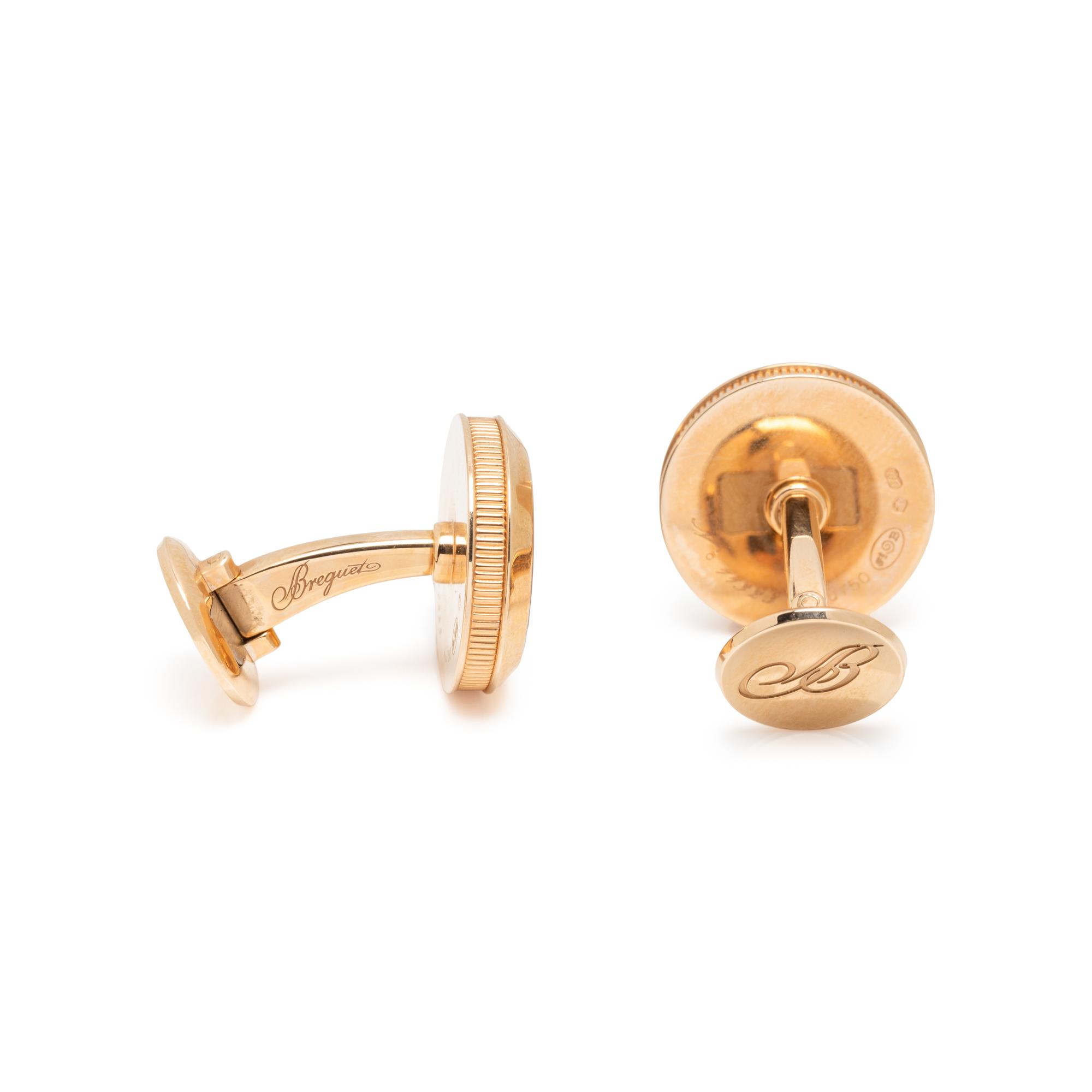 BREGUET, ROSE GOLD ROTOR CUFFLINKS